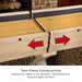 Close-up of the Unique 2-Piece Construction of the Freetime Fun Shuffleboard, enabling easy assembly and transport.