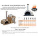 WPPO Tuscany DIY wood-fired oven kit specifications and components chart for AD60 through AD120.