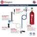 Kegco brewery-grade dispense kit with 12" stainless steel tower, dual gauge CO2 regulator, Sankey coupler, and 5 lb aluminum tank