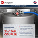 Kegco low profile 2⅜" tall Sankey keg coupler with lever handle and 55-psi pressure relief valve