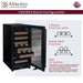 Allavino Reserva 15" wine refrigerator bottle configuration, 30 standard bottle capacity diagram.