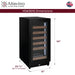 Allavino 15" wine refrigerator dimensions diagram, 34"H x 15"W built-in cooler.