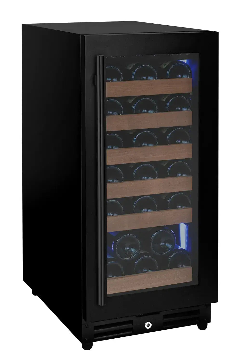 Allavino Reserva 15" single-zone wine refrigerator, black trim, right hinge, 30 bottles.