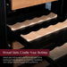 Allavino Reserva 15" wine cooler, close-up of wood slats on shelves to minimize vibration.