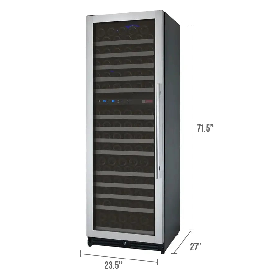 Allavino VSWR17 Series, Dual Zone Model as Example Left Hinge Dimensions