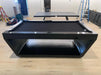 Side view of White Billiards Sofia modern slate pool table with bold black base