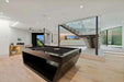 White Billiards Sofia modern black pool table with black felt in luxury game room