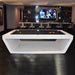 White Billiards Sofia modern pool table with white base and black felt in luxury lounge