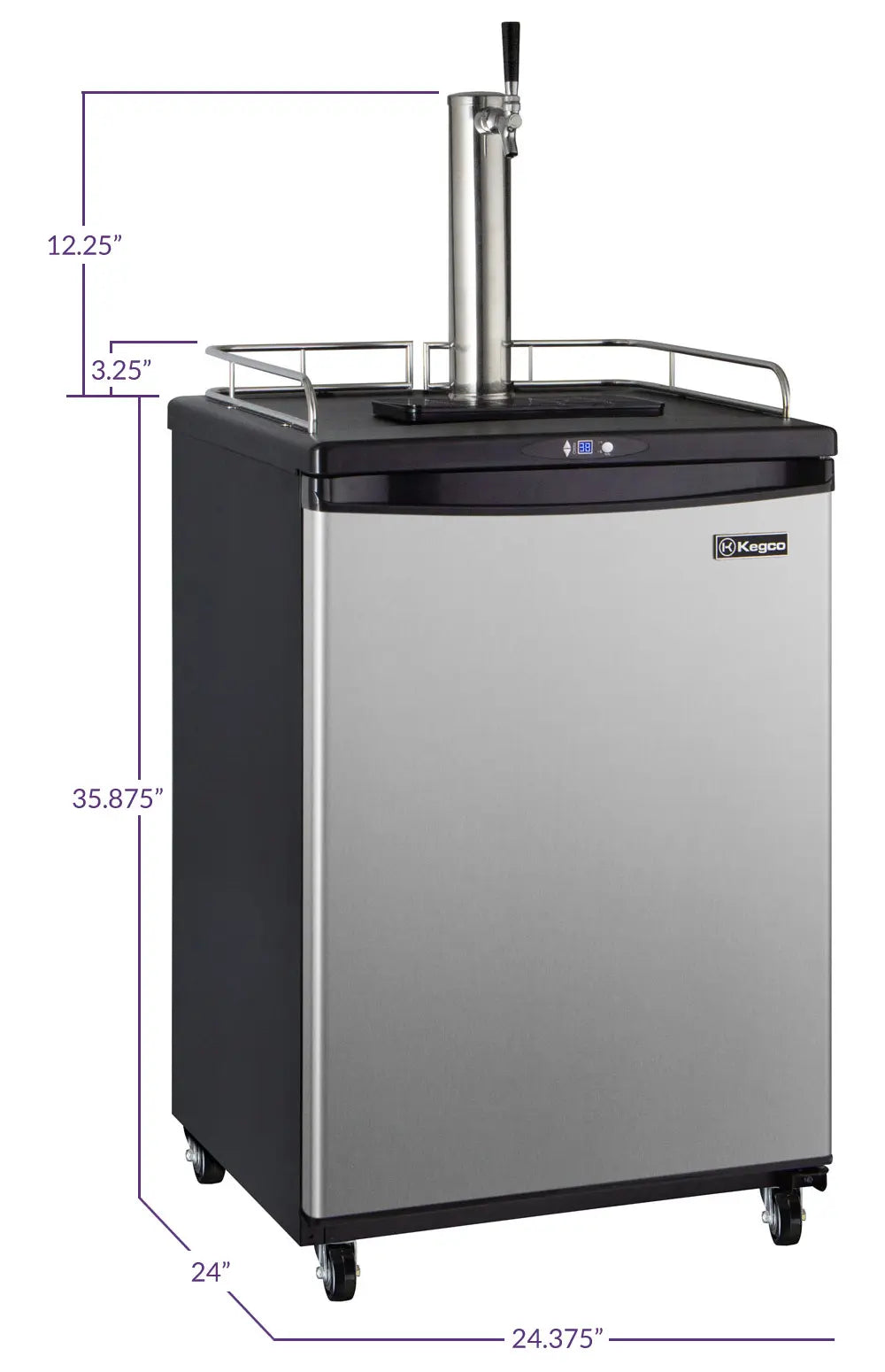 Z163 Dimensions using Stainless Steel Single Tap as Example