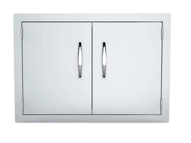 Sunstone A-DD33 double access door – flush 304 SS outdoor kitchen access panel with centered dual handles and tight perimeter reveal.