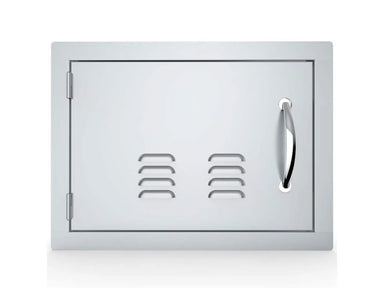 Sunstone A-DH1420-L 14" x 20" vented access door – left swing, 304 stainless steel flush-mount outdoor kitchen utility door with louvered vents.