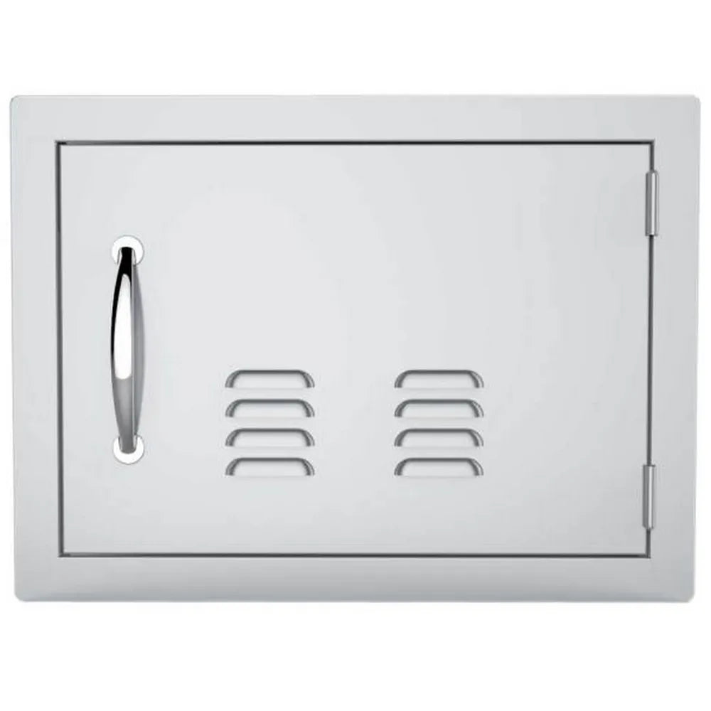 Sunstone A-DH1420 14" x 20" vented access door – right swing, 304 stainless steel flush-mount outdoor kitchen service door with louvered vents.
