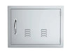 Sunstone A-DH1724-R 17x24 vented access door – right hinge, 304 stainless steel BBQ island service door with sleek handle and ventilation louvers.