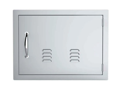 Sunstone A-DH1724-R 17x24 vented access door – right hinge, 304 stainless steel BBQ island service door with sleek handle and ventilation louvers.