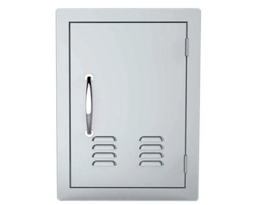 Sunstone A-DV1420 14" x 20" vented access door – right swing, 304 stainless steel outdoor kitchen utility door with louvered vents and vertical handle.
