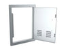 Sunstone A-DV1420 shown open – right-swing vented access door with full service opening for outdoor kitchen components and ventilation.