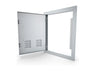 Sunstone A-DV1420-L shown open – left-swing vented access door with full service opening for outdoor kitchen components and ventilation.