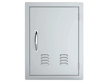 Sunstone A-DV1724 17" x 24" vented access door – right-swing 304 stainless outdoor kitchen service door with louvered vents and ergonomic handle.