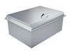 Sunstone A-IC 28-inch drop-in insulated ice chest with stainless steel lid and handle, 304 SS outdoor kitchen beverage cooler.