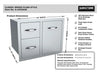 Sunstone A-LPCDD30 product dimensions and features diagram for 30-inch flush mount tank tray double drawer combo.