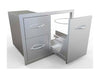 Sunstone A-LPCDD30 cabinet with pull-out tank tray extended, showing circular tank ring and slide rails.