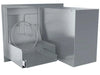 Rear interior view of Sunstone A-LPCDD30 showing pull-out tray base, tank ring holder, and cabinet frame.