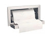 Sunstone A-TH flush-mount stainless steel paper towel holder with roll installed and towel sheet pulled out.
