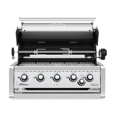 Broil King Imperial S 570 Built-In Gas Grill Open Lid with Rotissiere