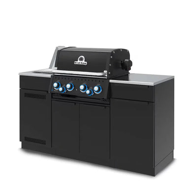 Broil King Baron 490i Island Grill with infrared side burner, side angle