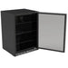Summerset RFR-24G 24" Outdoor Refrigerator, open door showing digital controls, shelves, and LED light.