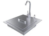 Sunstone ADASK20 ADA compliant outdoor sink with stainless cover, gooseneck faucet and soap dispenser, compact bar sink station.