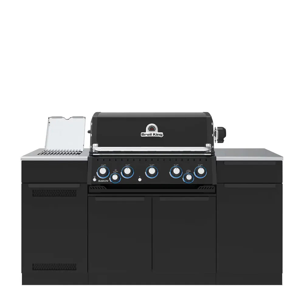 Broil King Baron 590i Grill Center with side burner, front view