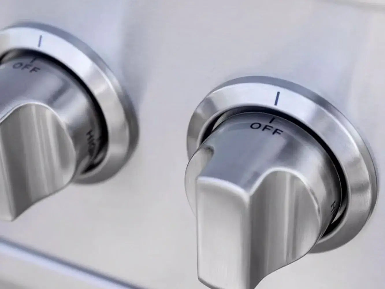 Precision control knobs for AMG side burner - durable stainless steel construction for outdoor grilling