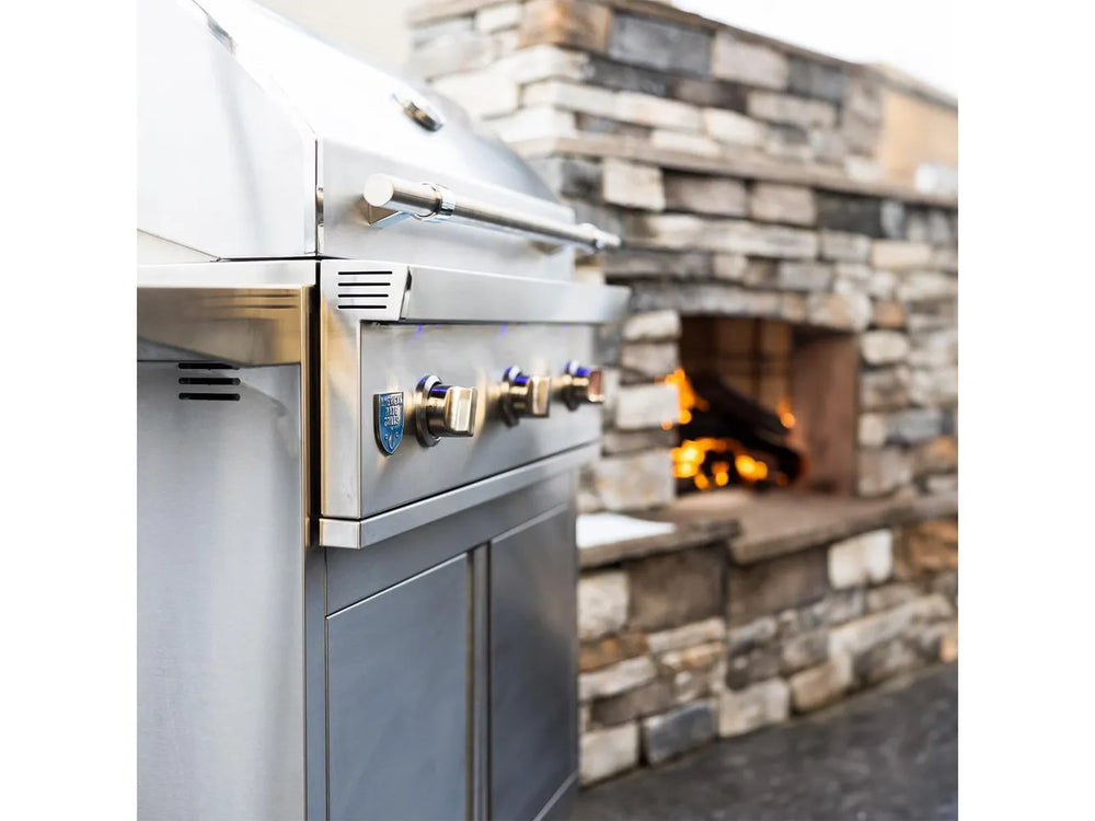 American Made Grills Atlas 36" Grill Cart – Stainless Steel Lifestyle