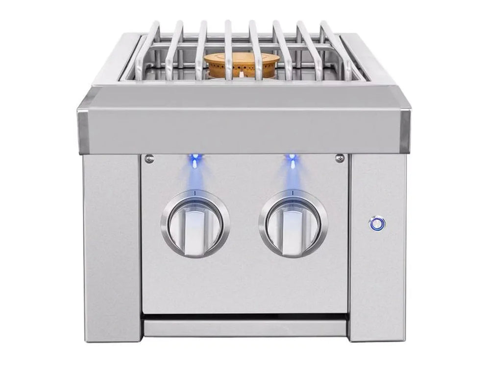 American Made Grills Estate ESTSB2 Double Side Burner - 35,000 BTU built-in outdoor cooktop