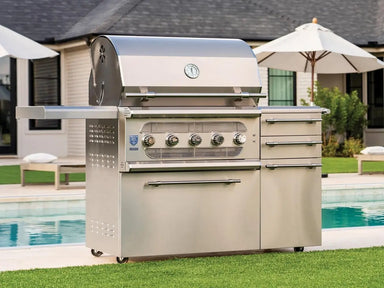 American Made Grills Muscle 36" Hybrid Grill w/ Cart Lifestyle by the pool