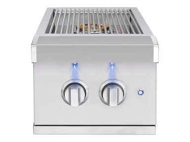 ATSSB2 built-in side burner front view with illuminated control knobs, premium outdoor kitchen appliance