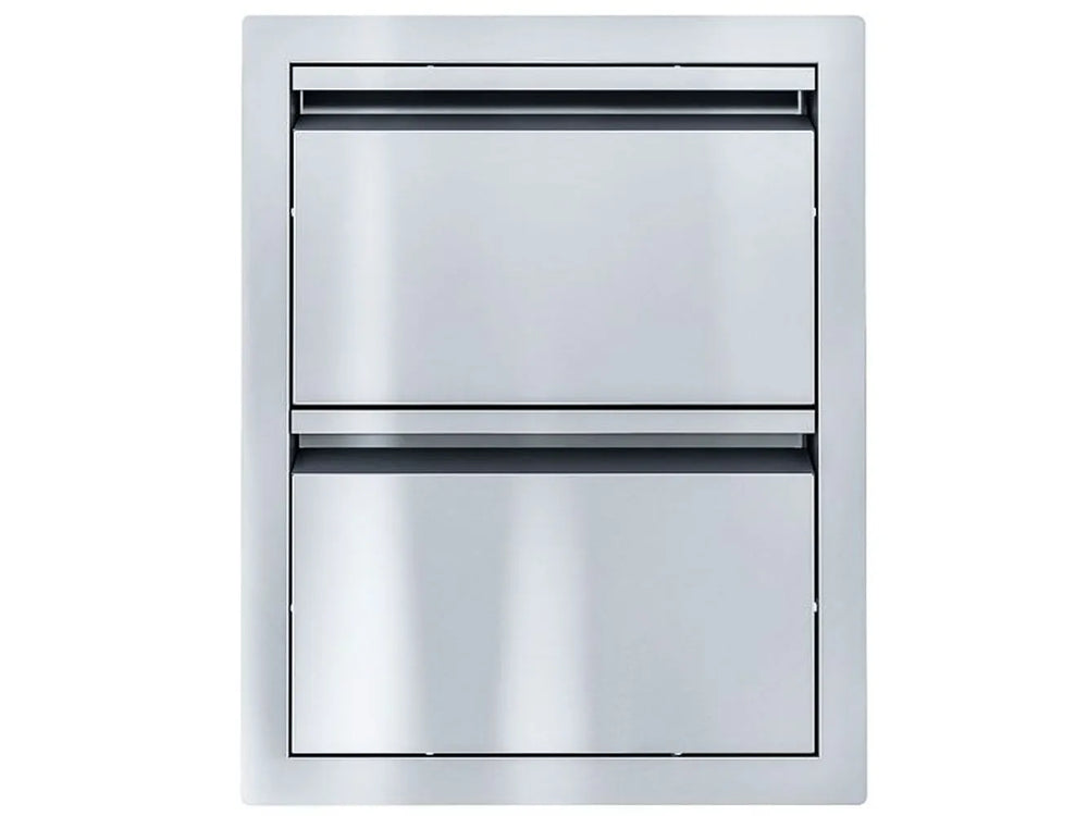 Sunstone ARU-16PCD paper towel holder drawer combo, 304 stainless flush-mount outdoor kitchen accessory with sleek handle-free design.