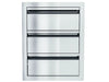 Sunstone ARU-16TD 16" stainless steel triple drawers, flush-mount outdoor kitchen storage drawers with modern handle-free design.