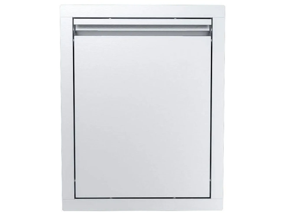 Sunstone ARU-16TRD 16" outdoor kitchen trash drawer in stainless steel, flush-mount pull-out waste bin cabinet with clean handle-free front.