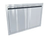 Sunstone ARU-DD30 30" stainless steel double door with integrated top vent, flush-mount outdoor kitchen access doors, clean handle-free design.