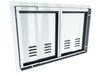 Back view of Sunstone ARU-DDV30 30" vented double access door showing reinforced panels, mounting frame, and ventilation cutouts.