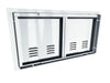 Back view of Sunstone ARU-DDV36 36" vented double access doors showing reinforced panels and stainless mounting frame for outdoor kitchen install.