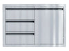 Sunstone ARU-TDC30 30" outdoor kitchen drawer combo in 304 stainless steel, triple drawers with matching access door, flush-mount design.