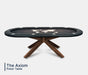 BBO Halo Axiom oval poker table with map felt layout, padded rail and integrated cup holders