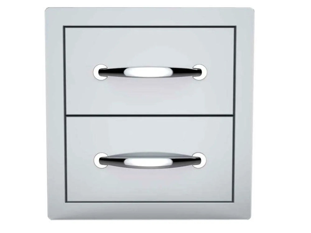 Sunstone B-DD12 14" double access drawers (soft-close) — two stacked drawer fronts with centered curved handles.