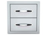 Sunstone B-DD12 14" double access drawers (soft-close) — two stacked drawer fronts with centered curved handles.
