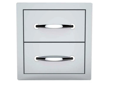 Sunstone B-DD12 14" double access drawers (soft-close) — two stacked drawer fronts with centered curved handles.