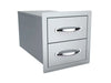 Drawer box/cabinet depth visible behind the face frame with both drawers closed.