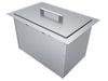 Sunstone B-IC14 insulated wall ice chest with stainless steel lid and handle, 14x12 built-in outdoor kitchen cooler.